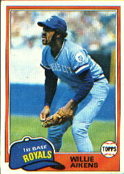 1981 Topps Baseball Cards      524     Willie Aikens